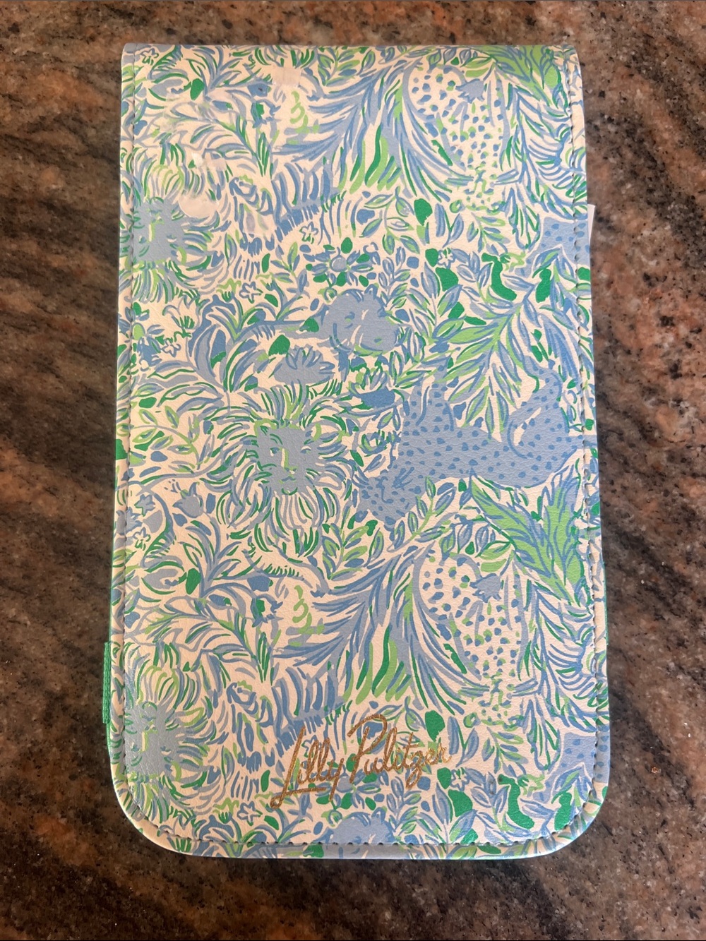 Lilly Pulitzer Blue, Green & White Floral Golf Score Card Holder & Notebook
